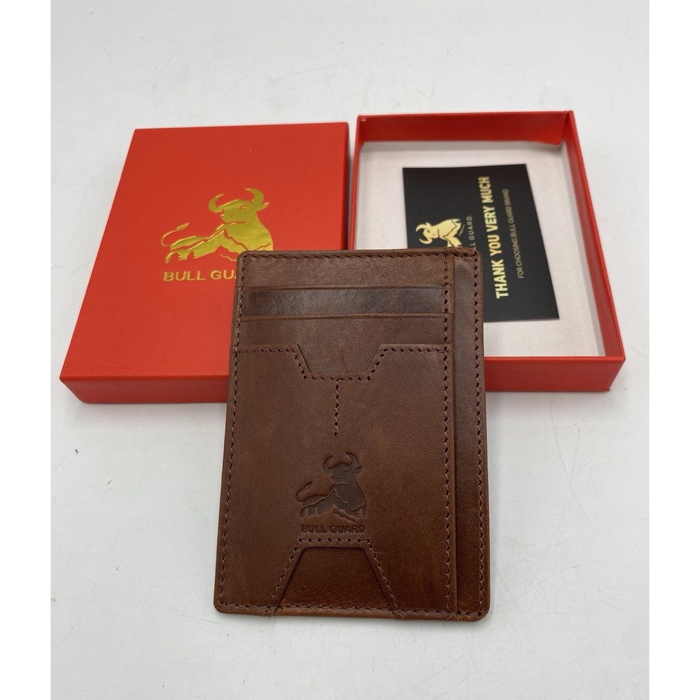 Bull Guard Men's‎ Leather Credit Card Holder Wallet  RFID Blocking